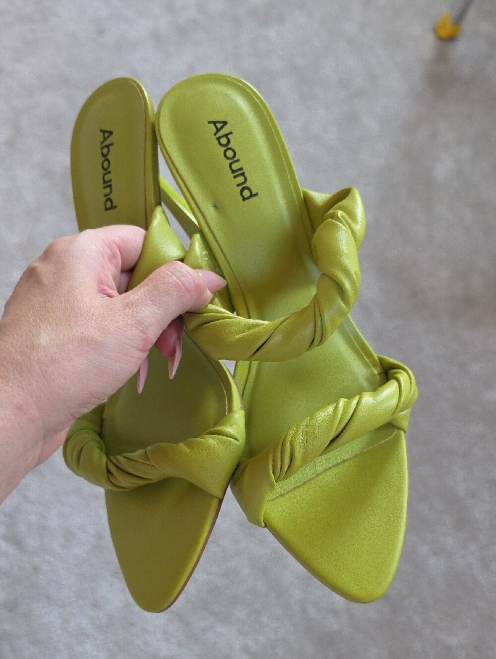 Abound BRAT GREEB Twisted Strap Slide Heels